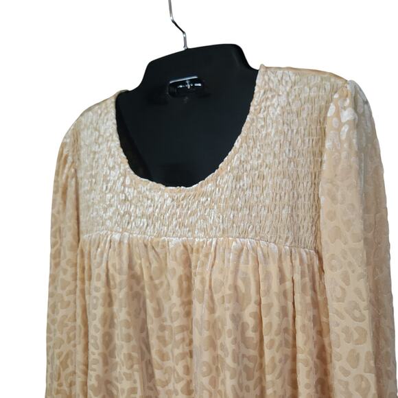 UMGEE USA Burnout Velvet Champagne Leopard Print Dress XL Extra Large NWT - Picture 3 of 7